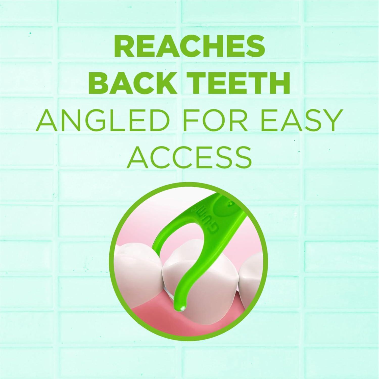 image:imageGUM Angled Floss Picks Perfect for Tight Teeth Extra Strong ShredResistant Dental Floss Angled for Easy Reach Dental Flossers for Adults Fresh Mint Flavor 75 Count75 Count