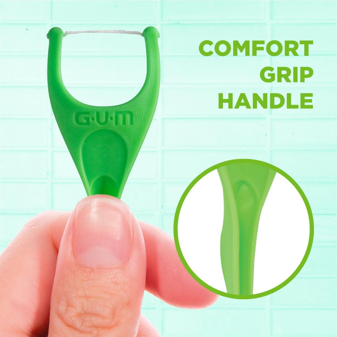 image:imageGUM Angled Floss Picks Perfect for Tight Teeth Extra Strong ShredResistant Dental Floss Angled for Easy Reach Dental Flossers for Adults Fresh Mint Flavor 75 Count75 Count