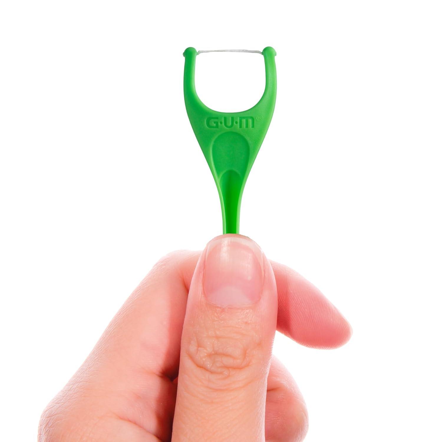 image:imageGUM Angled Floss Picks Perfect for Tight Teeth Extra Strong ShredResistant Dental Floss Angled for Easy Reach Dental Flossers for Adults Fresh Mint Flavor 75 Count75 Count