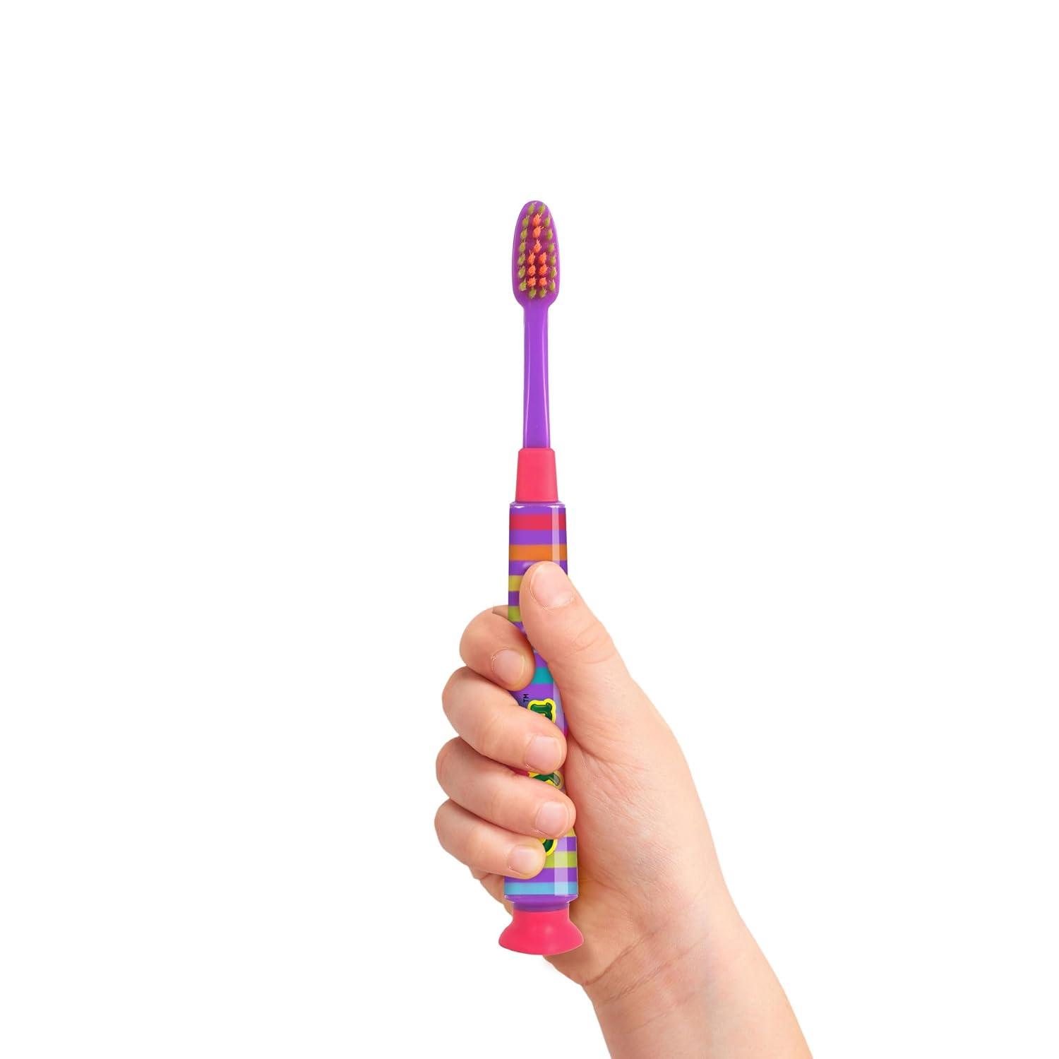 image:imageGUM Crayola Deep Clean Childrens Toothbrush Extra Soft Toothbrush for Kids Suction Cup Base Ages 4 1 CountPack of 4