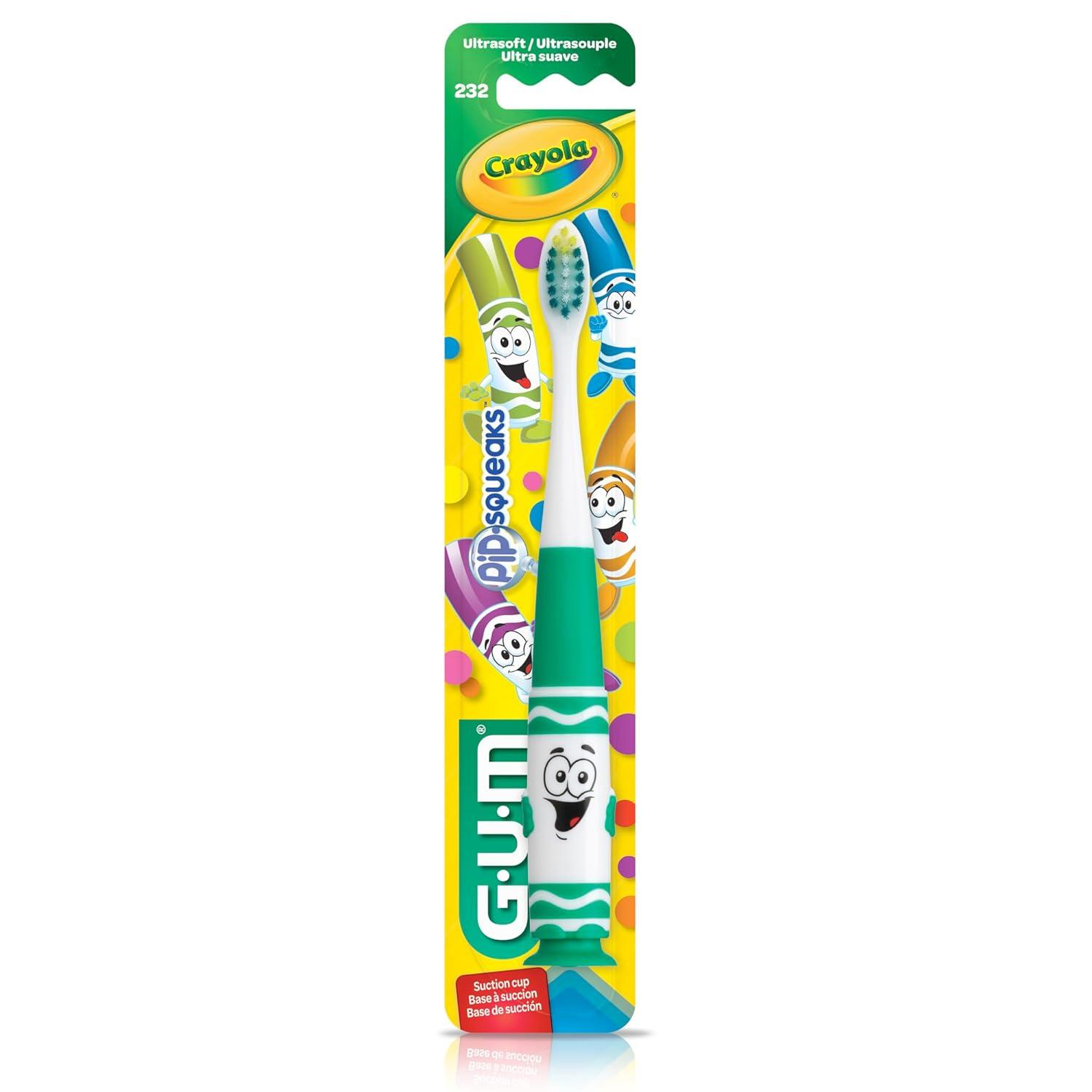 image:imageGUM Crayola PipSqueaks Kids Toothbrush UltraSoft Ages 3 1 Count Pack of 41 Count Pack of 4