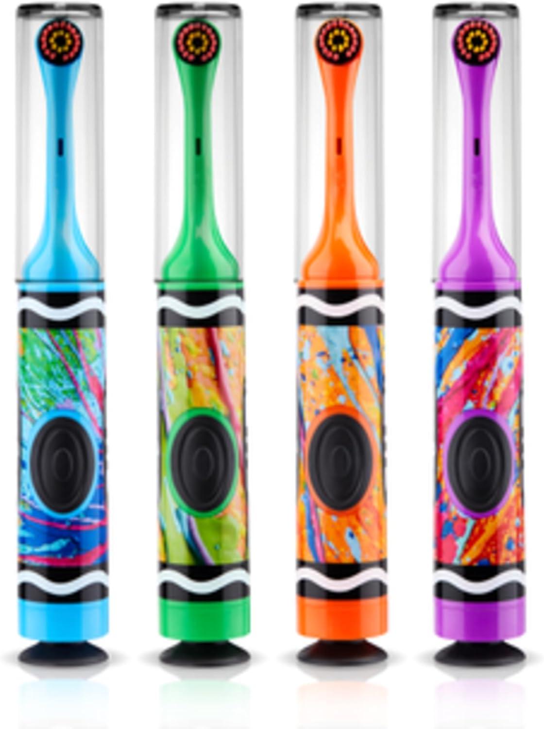 image:imageGUM Crayola Power Toothbrush for Kids Extra Soft Bristled Toddler Toothbrushes Travel Cap Suction Cup Base Batteries Included 1 Count1 Count