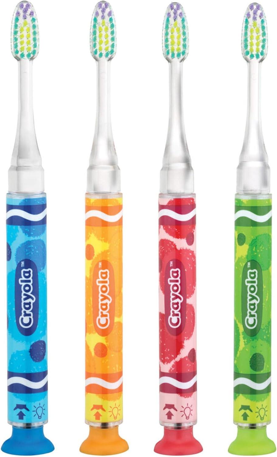 image:imageGUM Crayola Timer Light Toothbrush for Kids Soft Bristles Suction Cup Base Children amp Toddler Toothbrush 3 Year Old 1 Count Pack of 41 Count