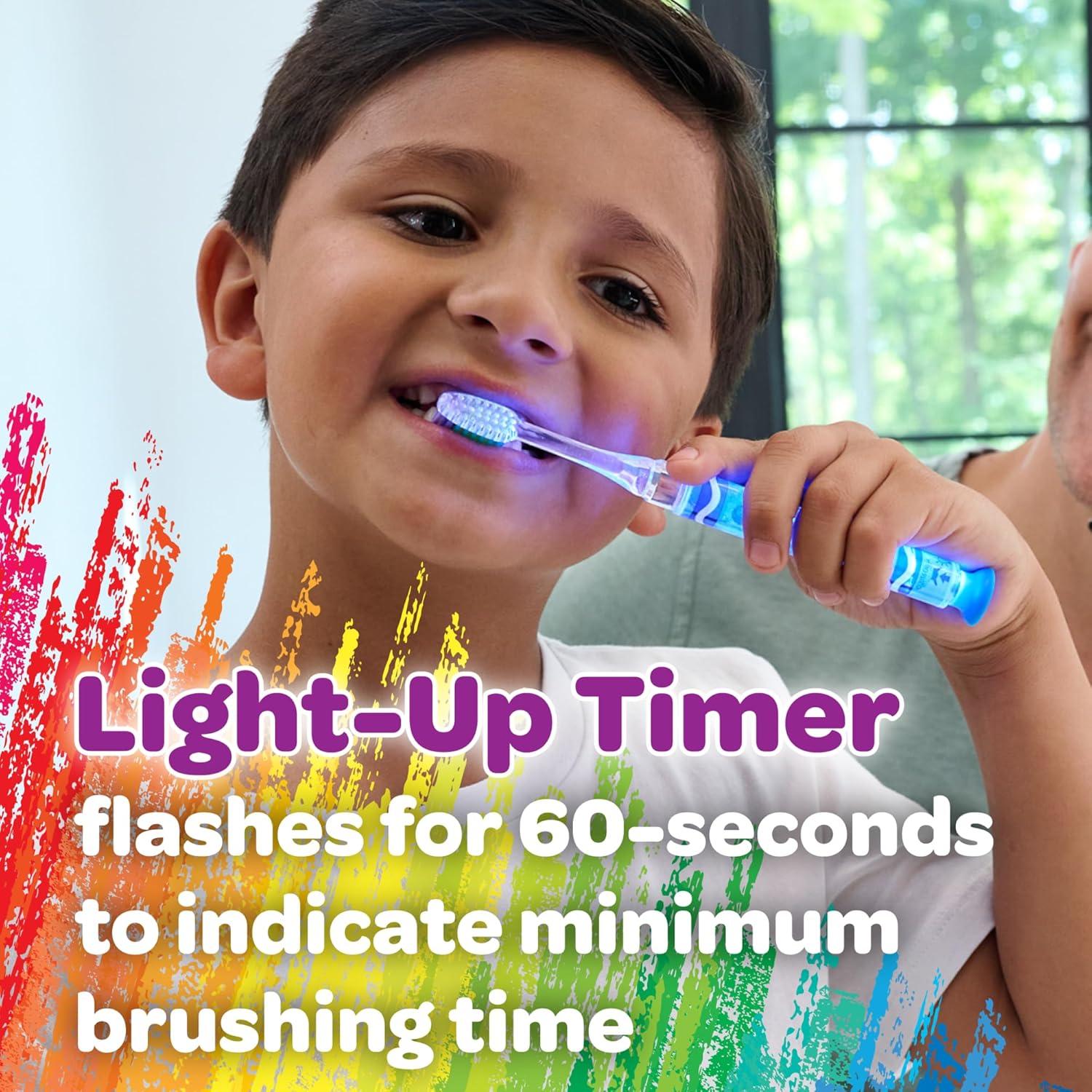 image:imageGUM Crayola Timer Light Toothbrush for Kids Soft Bristles Suction Cup Base Children amp Toddler Toothbrush 3 Year Old 1 Count Pack of 41 Count