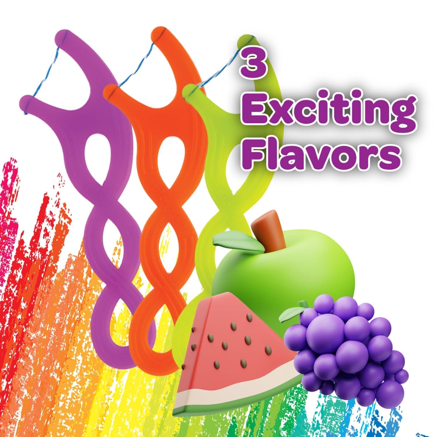 image:imageGUM Crayola Twistables Kids Flossers with Fluoride Designed for Little Hands Three Fun Fruit Flavors Easy to Use Kids Floss Picks for Children Ages 3 90 Count Pack of 490 Foot Pack of 4
