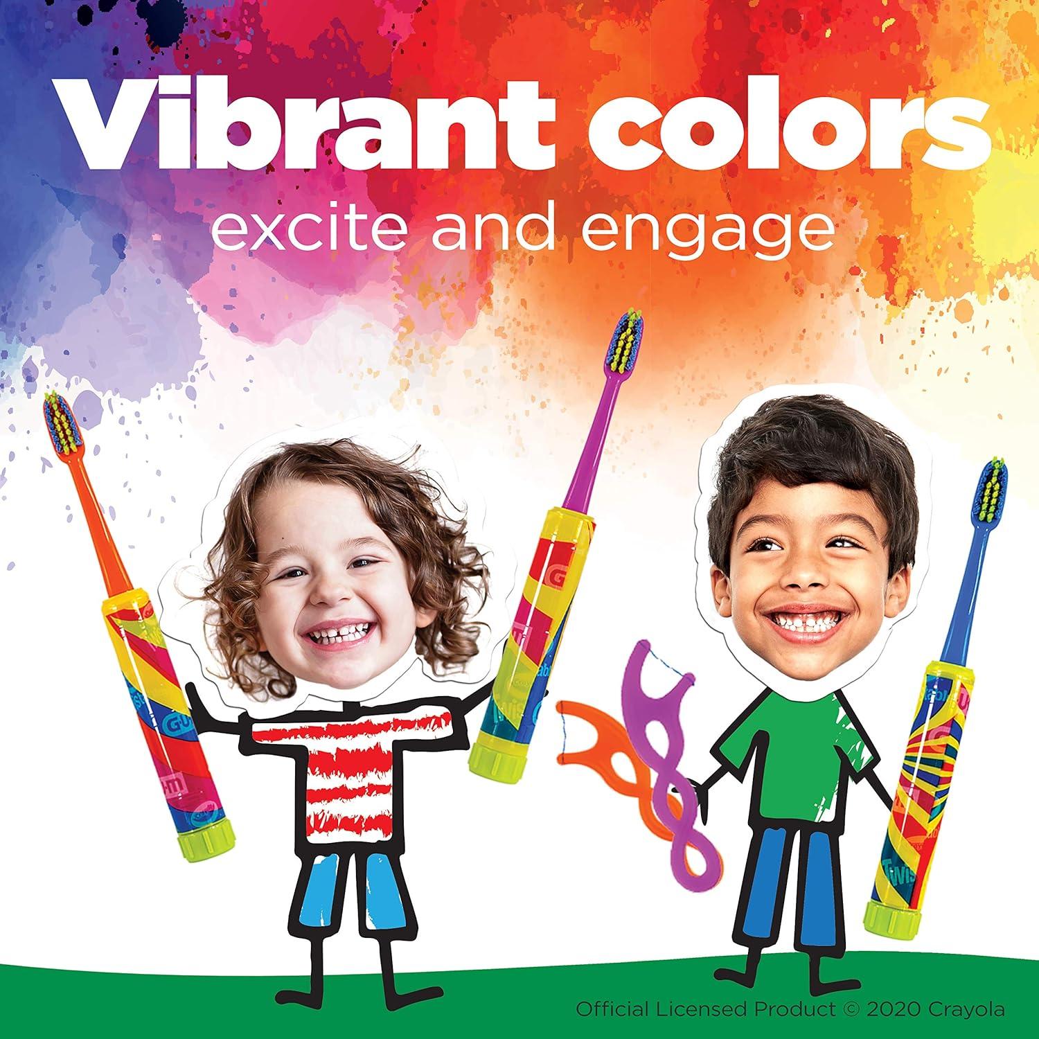 image:imageGUM Crayola Twistables Kids Flossers with Fluoride Designed for Little Hands Three Fun Fruit Flavors Easy to Use Kids Floss Picks for Children Ages 3 90 Count90 Count
