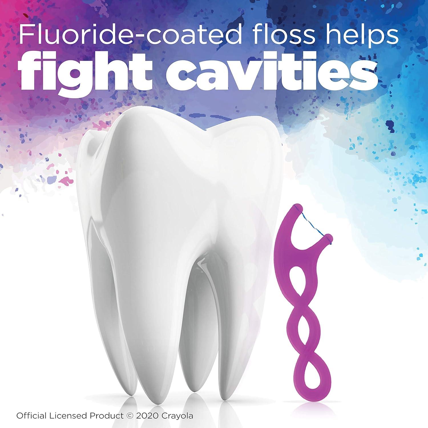 image:imageGUM Crayola Twistables Kids Flossers with Fluoride Designed for Little Hands Three Fun Fruit Flavors Easy to Use Kids Floss Picks for Children Ages 3 90 Count90 Count
