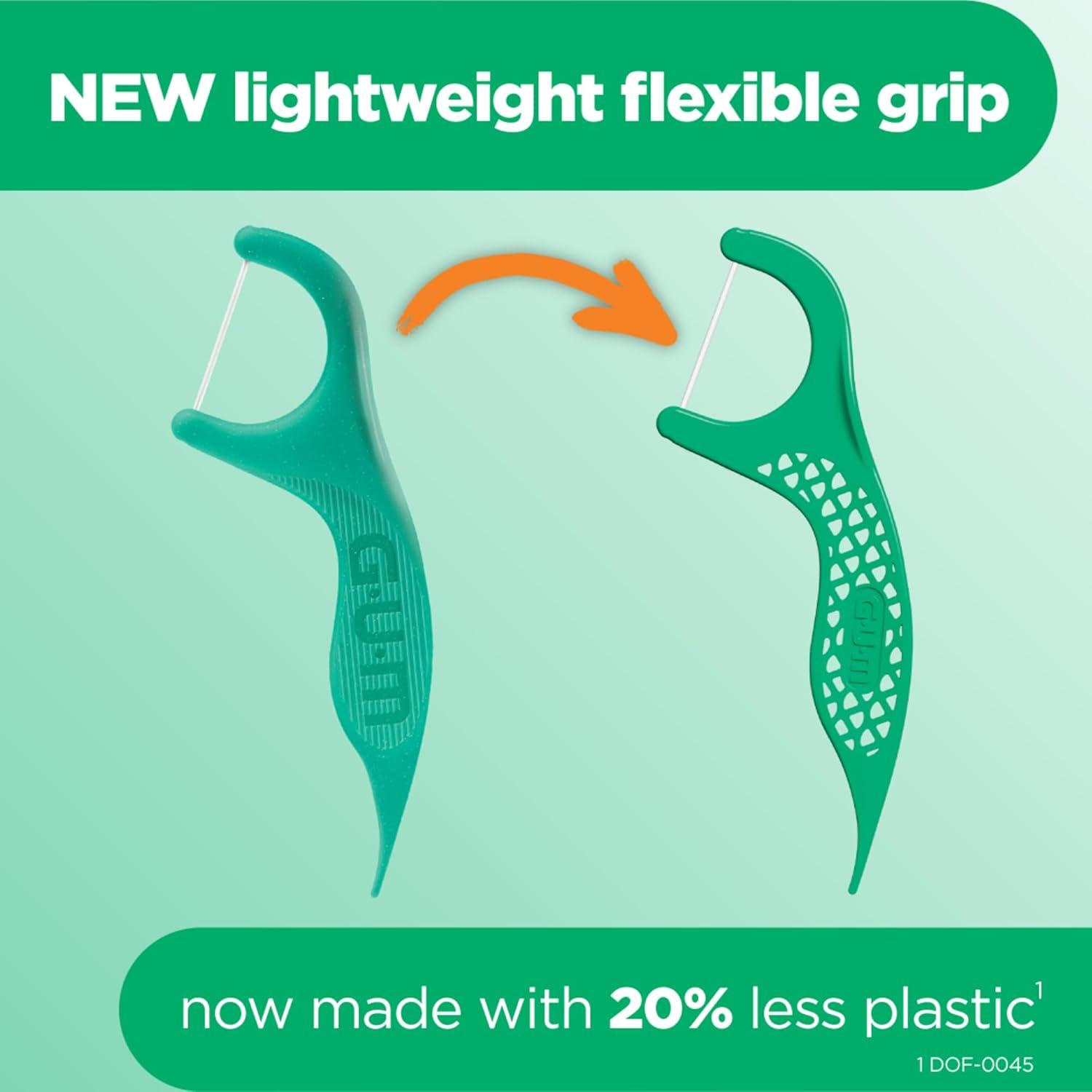 image:imageGUM Professional Clean Floss Picks Extra Strong ShredResistant Floss Easy Grip Handle Dental Flossers for Adults Fresh Mint Flavor 90 Count Pack of 3 270 Total90 Count