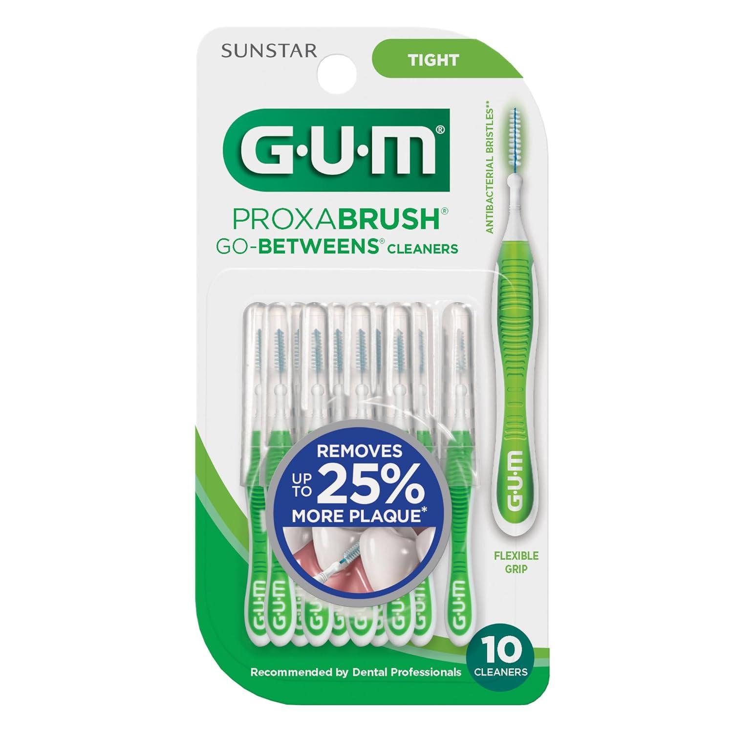 image:imageGUM Proxabrush GoBetweens Tight Interdental Brushes Soft Bristled Dental Picks for Plaque Removal Health Safe for Braces amp Dental Devices 10ct Pack of 610 Count Pack of 4