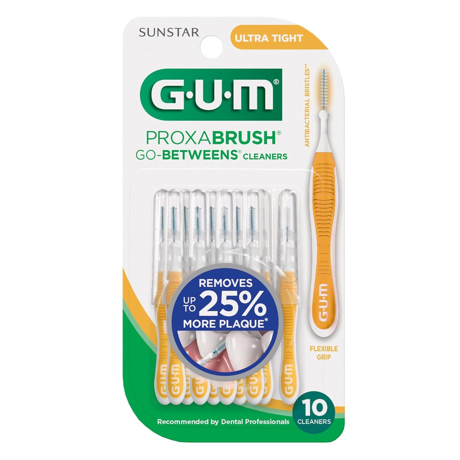 image:imageGUM Proxabrush GoBetweens Ultra Tight Interdental Brushes Soft Bristled Dental Picks for Plaque Removal Health Safe for Braces amp Dental Devices 10 Count Pack of 410 Count Pack of 8