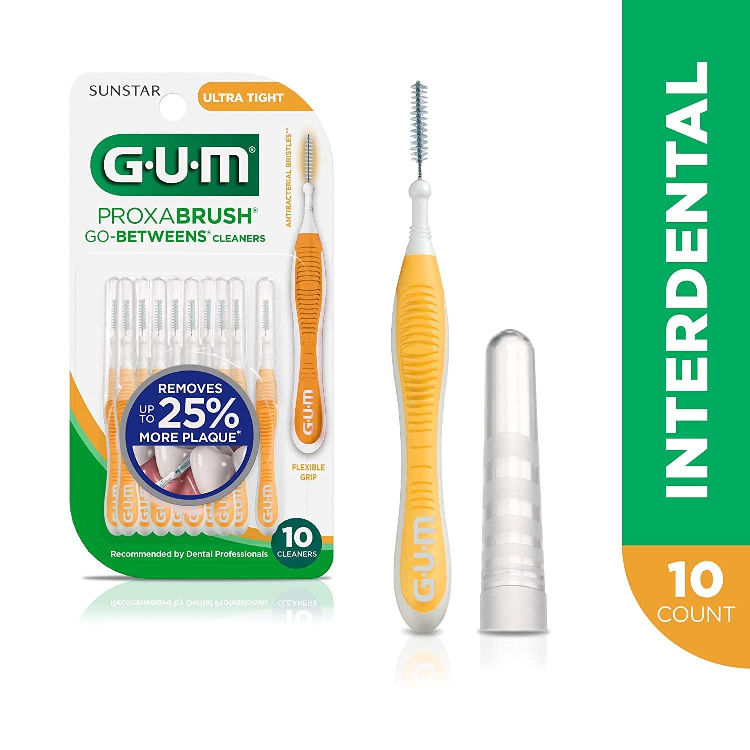 image:imageGUM Proxabrush GoBetweens Ultra Tight Interdental Brushes Soft Bristled Dental Picks for Plaque Removal Health Safe for Braces amp Dental Devices 10 Count Pack of 410 Count Pack of 6