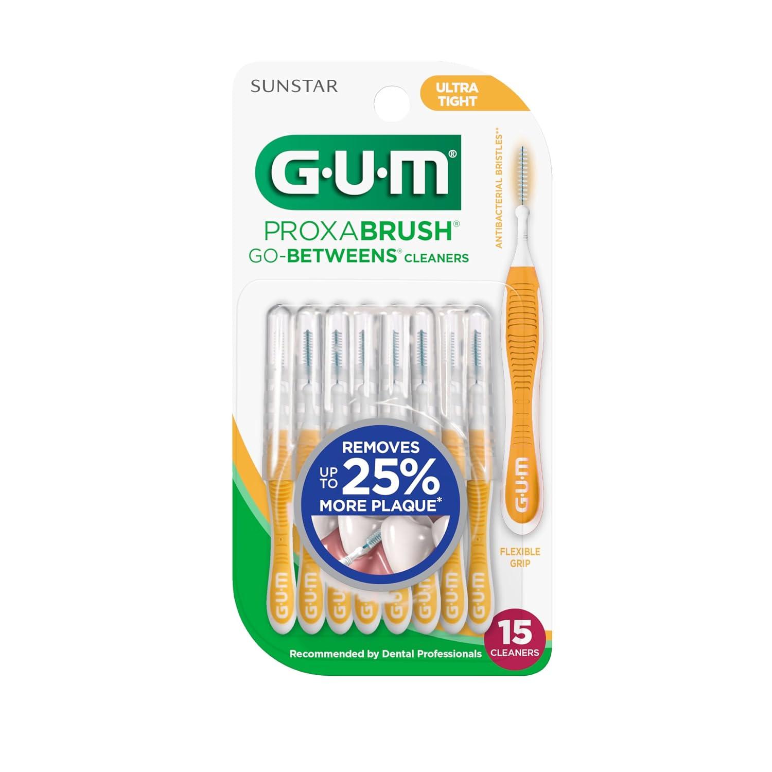 image:imageGUM Proxabrush GoBetweens Ultra Tight Interdental Brushes Soft Bristled Dental Picks for Plaque Removal Health Safe for Braces amp Dental Devices 10 Count Pack of 415 Count Pack of 1