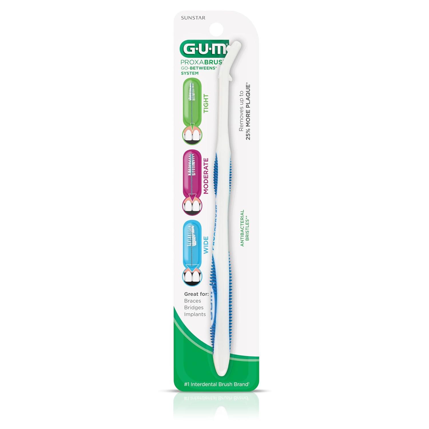 image:imageGUM Proxabrush Permanent Handle Refills Compatible with GoBetweens Interdental Brushes Floss Picks for Teeth Braces and Implants