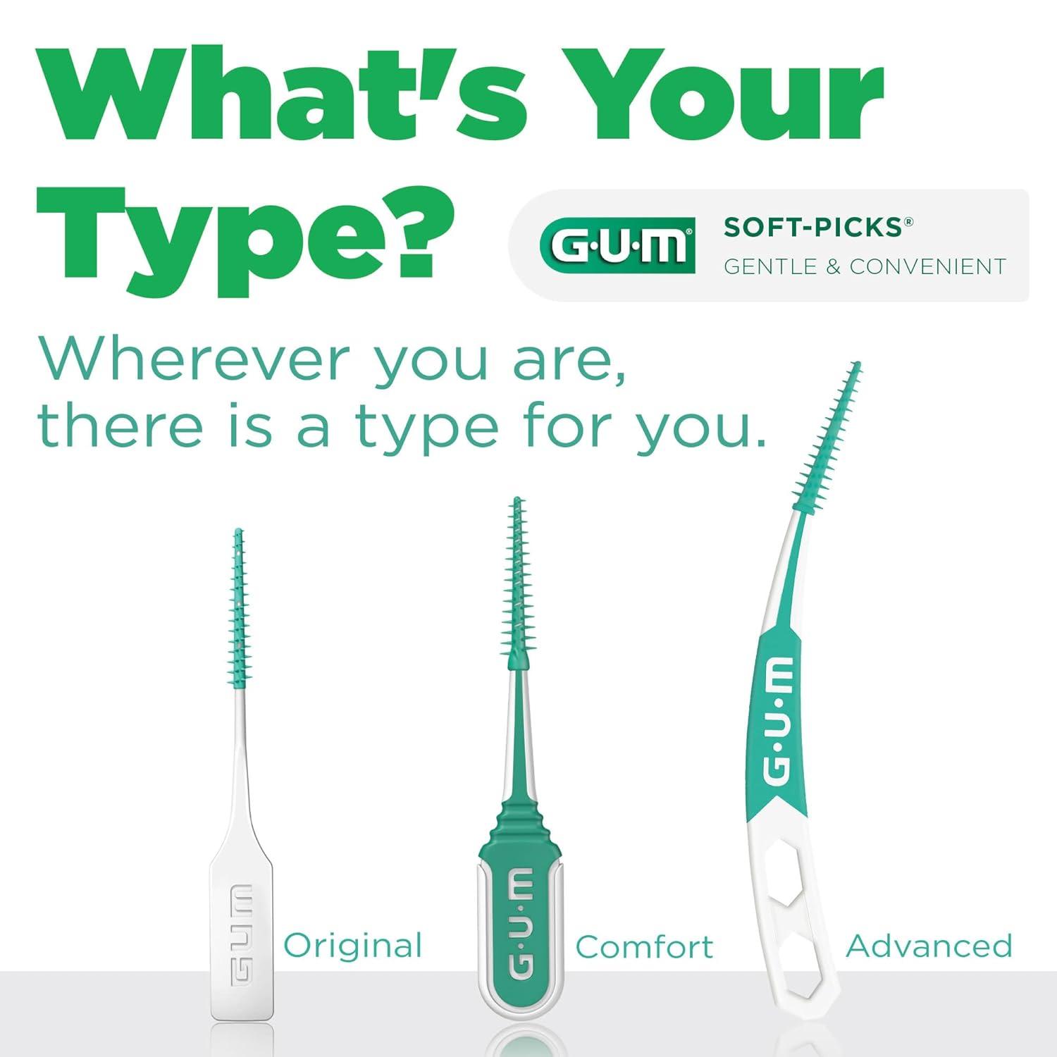 image:imageGUM SoftPicks Advanced Easy to Use Dental Picks for Teeth Cleaning Health Disposable Interdental Brushes with Convenient Carry Case Dentist Recommended Dental Picks 90ct 4pk360 Count