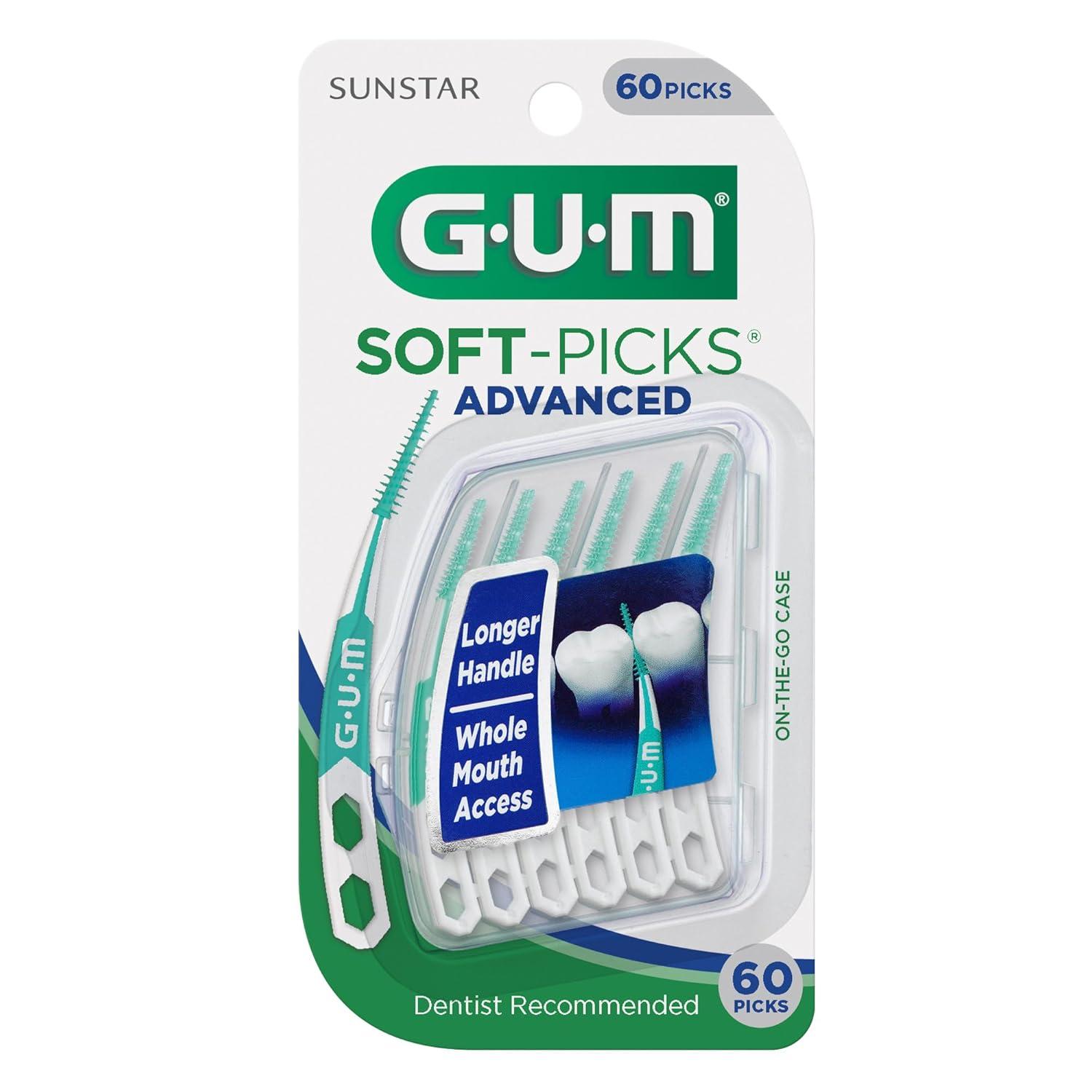 image:imageGUM SoftPicks Advanced Easy to Use Dental Picks for Teeth Cleaning and Gum Health Disposable Interdental Brushes with Convenient Carry Case Dentist Recommended Dental Picks 60 Count