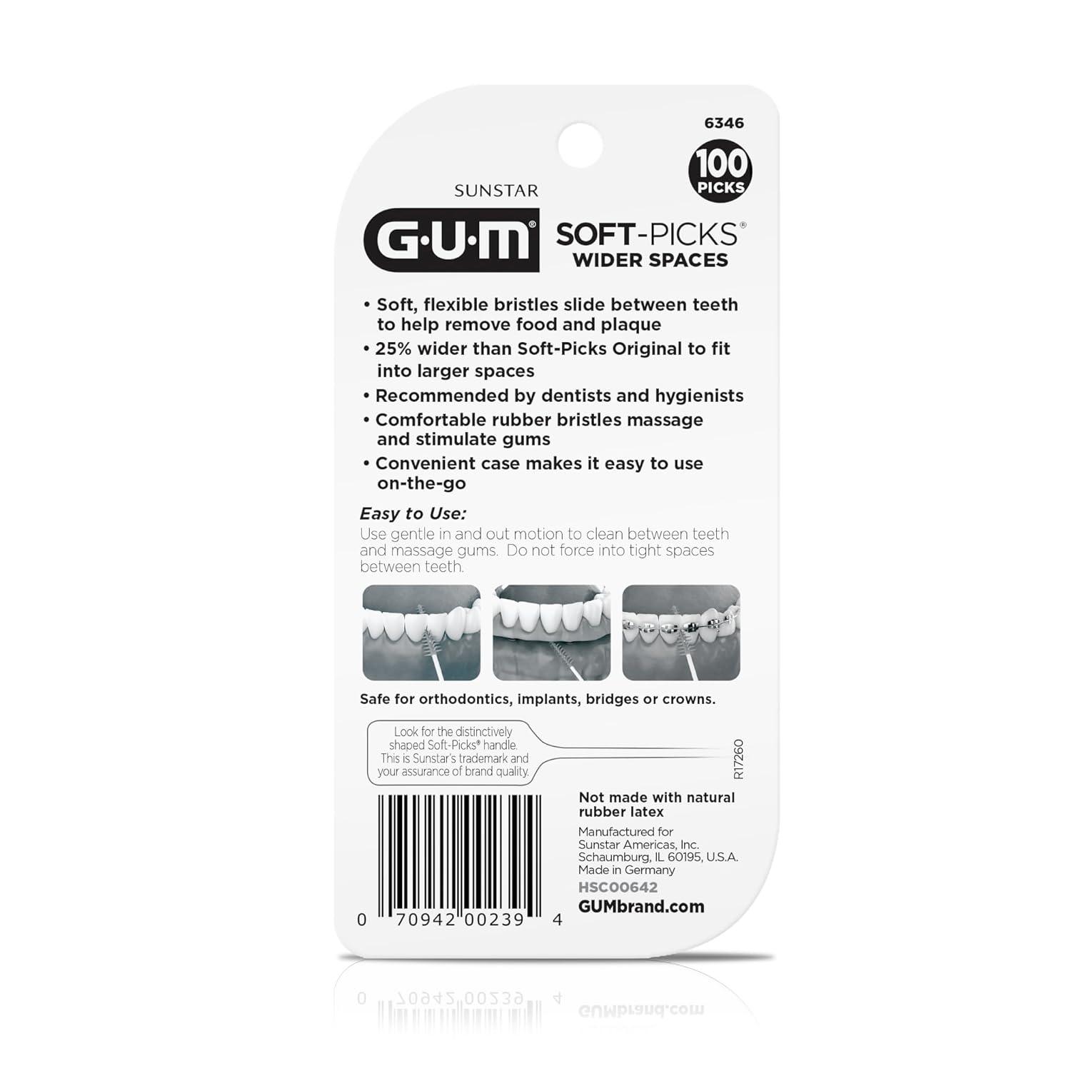 image:imageGUM SoftPicks Wide Space Easy to Use Dental Picks for Teeth Cleaning and Gum Health with Convenient Carry Case Dentist Recommended Dental Picks 100 Count Pack of 3100 Count Pack of 3