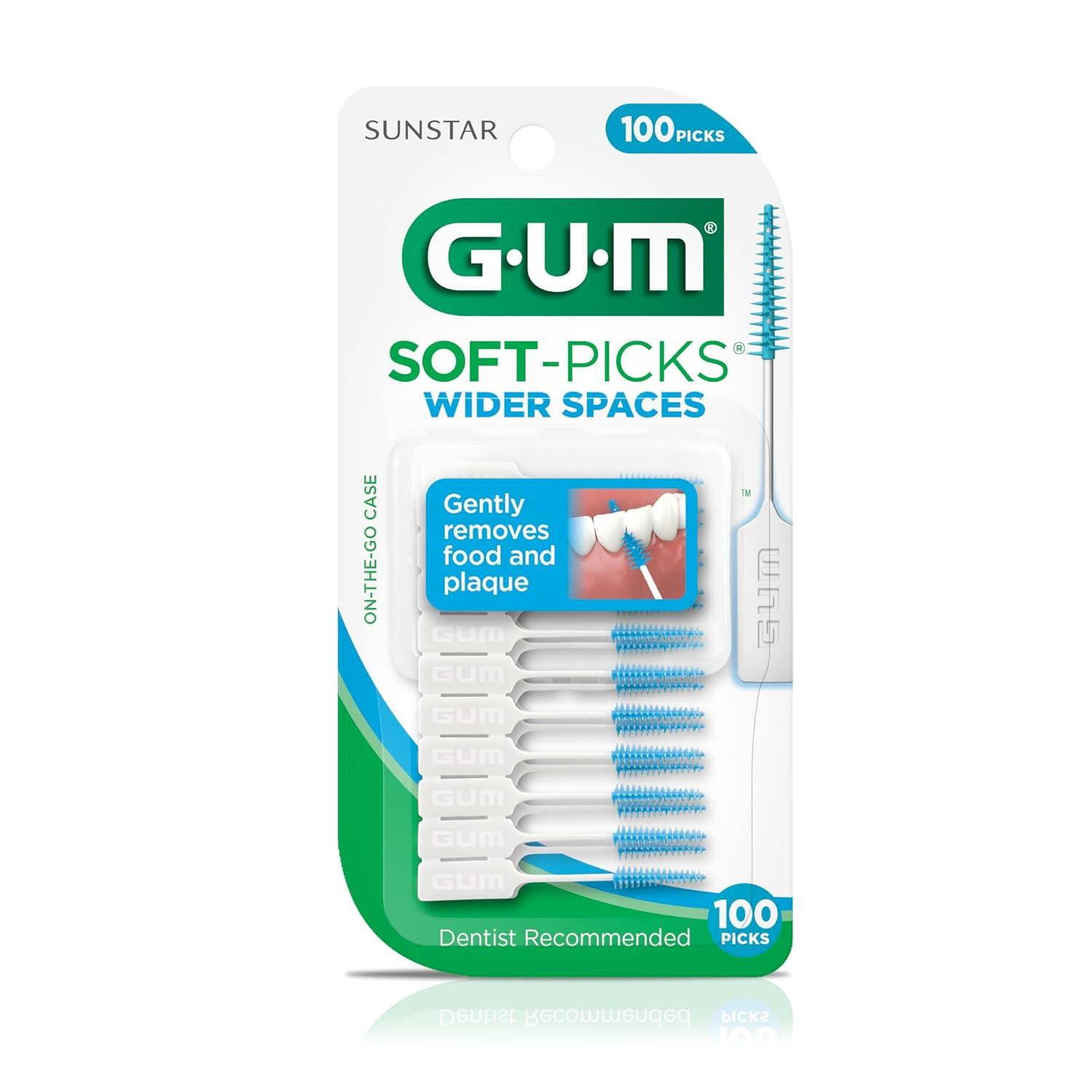 image:imageGUM SoftPicks Wide Space Easy to Use Dental Picks for Teeth Cleaning and Gum Health with Convenient Carry Case Dentist Recommended Dental Picks 100 Count Pack of 3100 Count Pack of 3