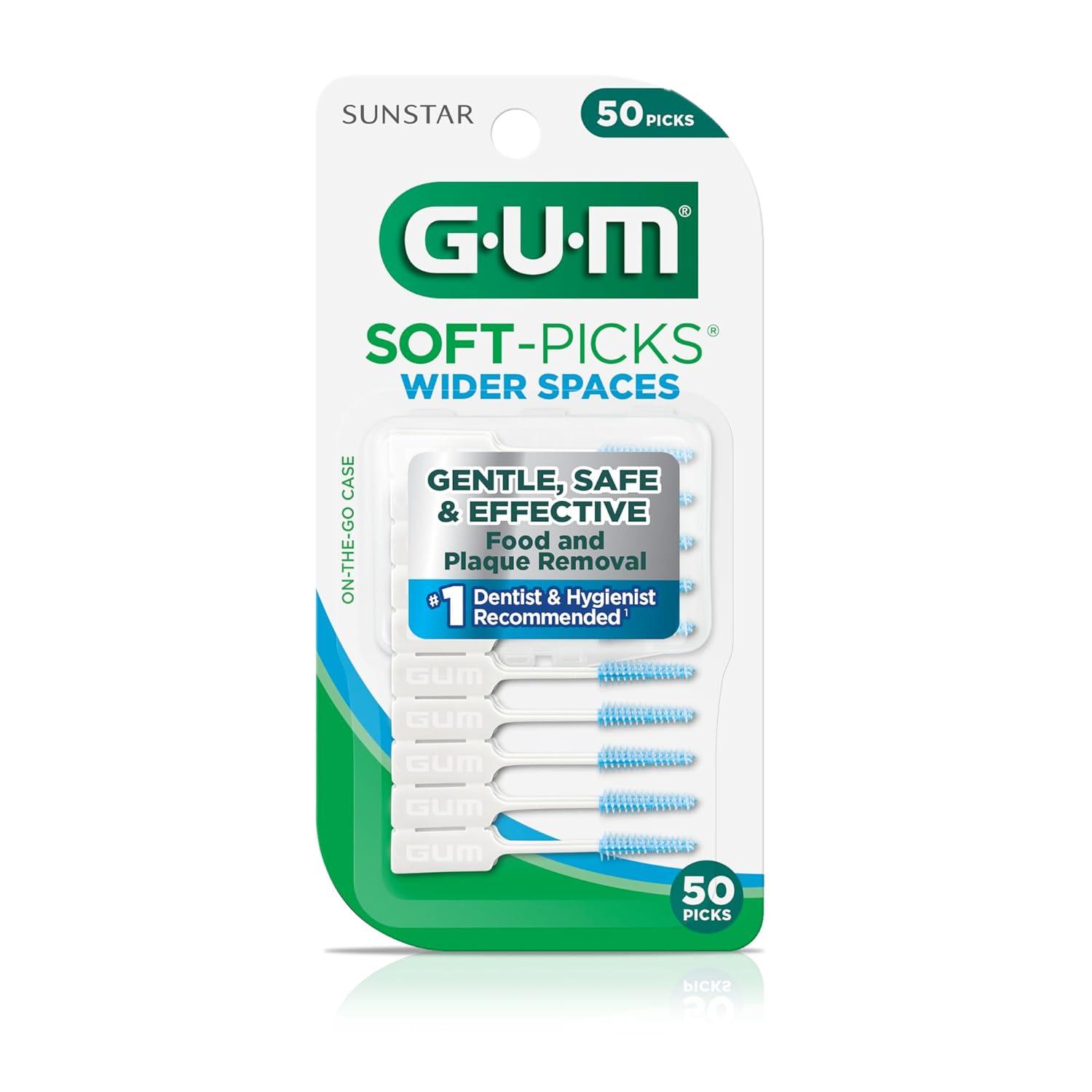image:imageGUM SoftPicks Wide Space Easy to Use Dental Picks for Teeth Cleaning and Gum Health with Convenient Carry Case Dentist Recommended Dental Picks 100 Count Pack of 350 Count Pack of 1