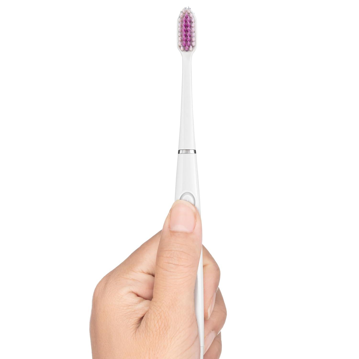 image:imageGUM Sonic Powered Toothbrush Tapered Bristles Clean Below The Gumline Bundle Black 1 Handle1 Count 2 Refills 2 CountPack of 1White