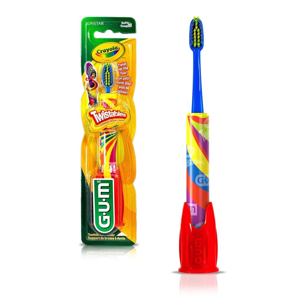 image:imageGUM Crayola Twistables Kids Toothbrush with Fun Twisting Head Soft Bristles Ages 31 ct