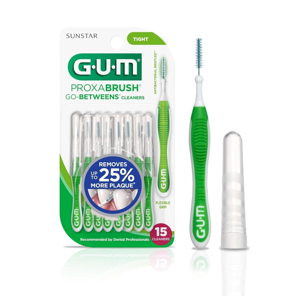 image:imageGUM Proxabrush GoBetweens  Tight  Interdental Brushes  Soft Bristled Dental Picks for Plaque Removal Health  Safe for Braces amp Dental Devices 10ct Pack of 615 Count Pack of 1