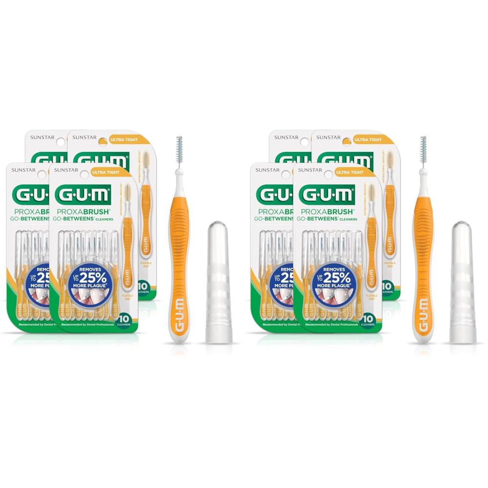 image:imageGUM Proxabrush GoBetweens Ultra Tight Interdental Brushes Soft Bristled Dental Picks for Plaque Removal Health Safe for Braces amp Dental Devices 10 Count Pack of 410 Count Pack of 8