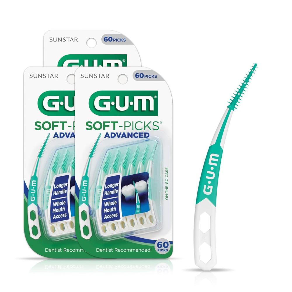 image:imageGUM SoftPicks Advanced Easy to Use Dental Picks for Teeth Cleaning and Gum Health Disposable Interdental Brushes with Convenient Carry Case Dentist Recommended Dental Picks 60 Count Pack of 3
