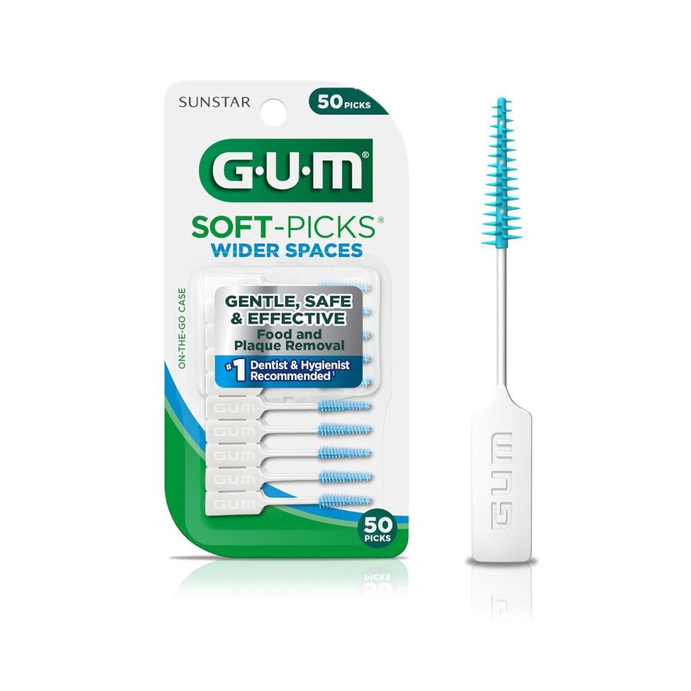 image:imageGUM SoftPicks Wide Space Easy to Use Dental Picks for Teeth Cleaning and Gum Health with Convenient Carry Case Dentist Recommended Dental Picks 100 Count Pack of 350 Count Pack of 1