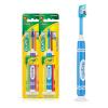 GUM Crayola Marker Children’s Toothbrush, Soft Bristled Kids’ Toothbrush Set Age 3+, Suction Cup Base, 3 Count (Pack of 2)(3 Count)