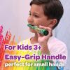 GUM Crayola Power Toothbrush for Kids, Extra Soft Bristled Toddler Toothbrushes, Travel Cap + Suction Cup Base, Batteries Included, 1 Count(1 Count)