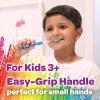 GUM Crayola Timer Light Toothbrush for Kids, Soft Bristles, Suction Cup Base, Children & Toddler Toothbrush 3 Year Old+, 1 Count (Pack of 4)(1 Count)
