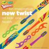 GUM Crayola Twistables Kids Toothbrush with Fun Twisting Head, Soft Bristles, Ages 3+(1 ct)