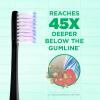 GUM Sonic Powered Toothbrush, Tapered Bristles Clean Below The Gumline, Bundle, Black, 1 Handle(1 Count) + 2 Refills 2 Count(Pack of 1)(Black)