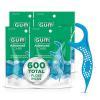 GUM Advanced Care Floss Picks – Dental Flossers for Adults with Vitamin E and Fluoride – Extra Strong Shred-Resistant Dental Floss, Easy Grip Handle, Fresh Mint Flavor, 150 Count (Pack of 4) 600 Total