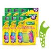 GUM Crayola Kids Flossers with Fluoride – Designed for Little Hands – Fun Grape Flavor – Easy to Use Kids Floss Picks for Children Ages 3+, 40 Count (Pack of 6)