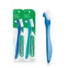 GUM Denture Brush – Dual Headed Hard Bristle Toothbrush for Dentures & Acrylic Retainers – Dentist Recommended Denture Cleaner (Pack of 1)(1 COUNT (Pack of 2))