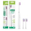 GUM Sonic Powered Toothbrush, Tapered Bristles Clean Below The Gumline, Bundle, Black, 1 Handle(1 Count) + 2 Refills 2 Count(Pack of 1)(White)