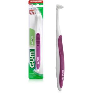 GUM End Tuft Toothbrush – Extra Small Head for Hard-to-Reach Areas – Implants, Back Teeth, and Wisdom Teeth – Soft Dental Brush for Adults, 1 Count(1 Count (Pack of 1))