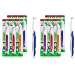 GUM End Tuft Toothbrush – Extra Small Head for Hard-to-Reach Areas – Implants, Back Teeth, and Wisdom Teeth – Soft Dental Brush for Adults, 1 Count(6 Count (Pack of 2))