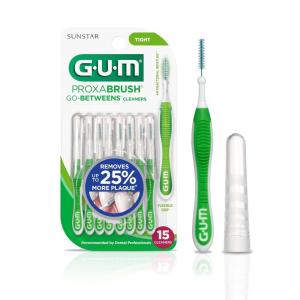 GUM Proxabrush Go-Betweens – Tight – Interdental Brushes – Soft Bristled Dental Picks for Plaque Removal Health – Safe for Braces & Dental Devices, 10ct (Pack of 6)(15 Count (Pack of 1))