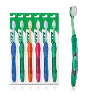 GUM Technique Deep Clean Toothbrush – Compact Head – Soft Toothbrushes for Adults with Sensitive Soft Bristles, 1 Count (Pack of 6)(1 Count (Pack of 6))