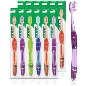 GUM Technique Deep Clean Toothbrush – Compact Soft – Soft Toothbrushes for Adults with Sensitive Gums – Extra Fine Bristles, 1ct (12pk)(1 Count (Pack of 144))