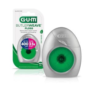 GUM ButlerWeave Woven Dental Floss, Shred Resistant Waxed Floss, Mint Flavored, 1 Count (Pack of 3)(1 Count (Pack of 1))