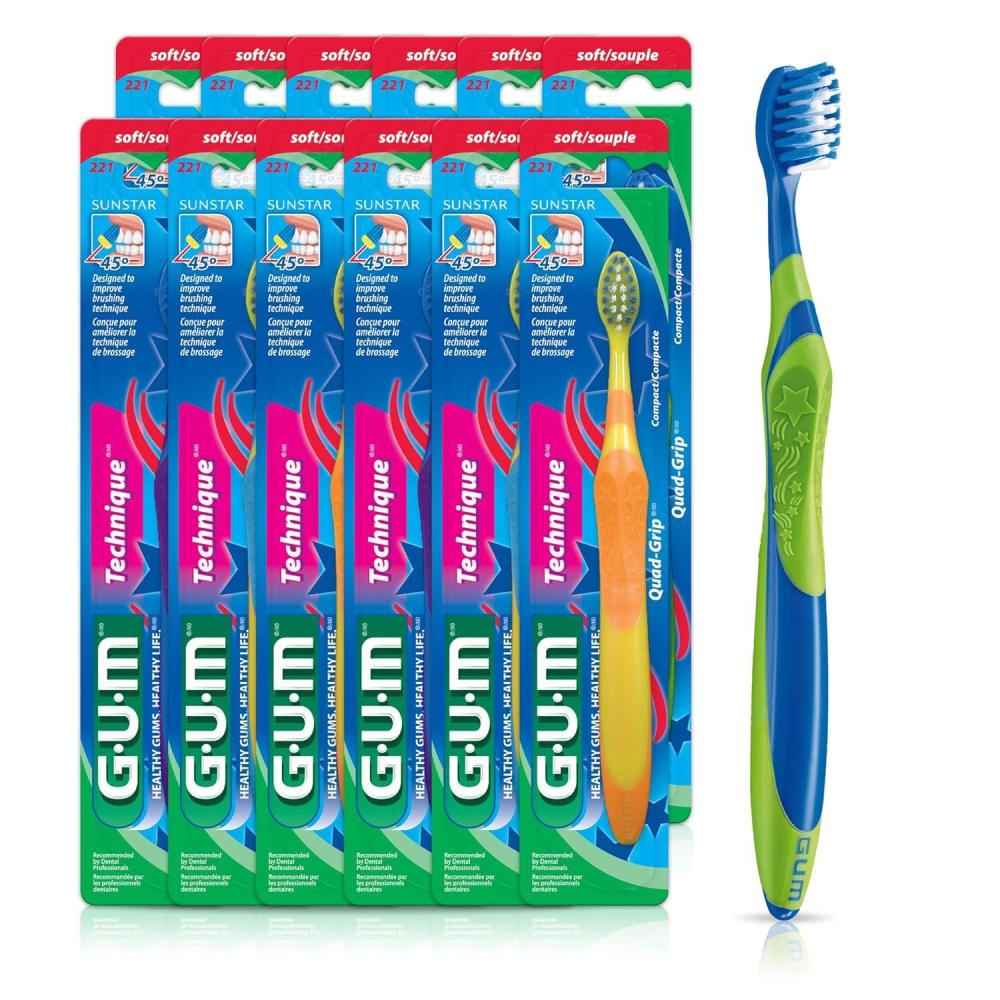 image:imageGUM Crayola Technique Kids Toothbrush 221PC Soft Bristles Ages 5Professional Sample 1 Count Pack of 12