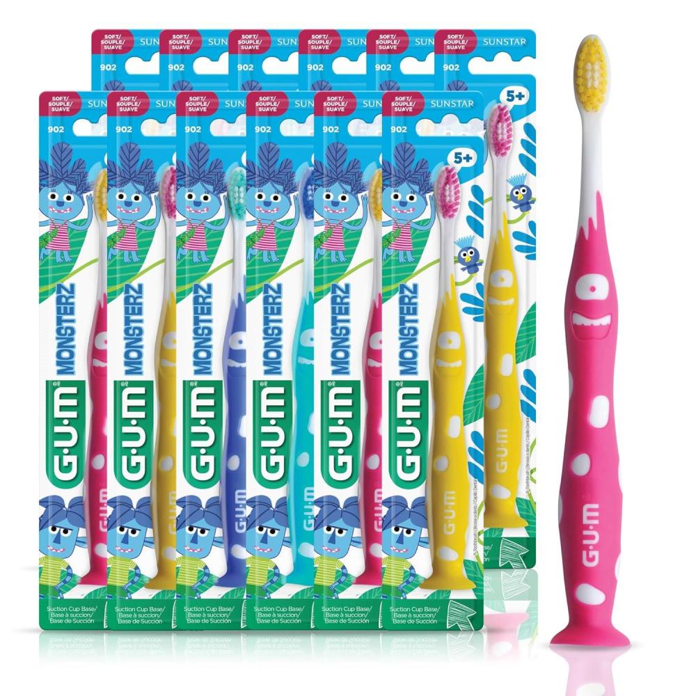 image:imageGUM Monsterz Junior Toothbrush 902PC Professional Sample 1 Count Pack of 12