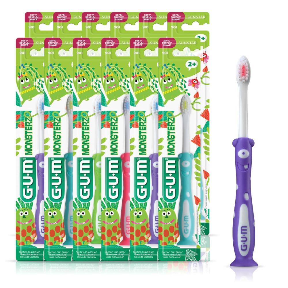 image:imageGUM Monsterz Kids Toothbrush 901PC Professional Sample 1 Count Pack of 12