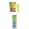 Bundle of GUM Crayola Twistables Kids Flossers with Fluoride for Children Ages 3+, 90 ct + GUM Crayola Marker Children’s Toothbrush , Soft Bristled Age 5+ , Suction Cup Base , 3 Count