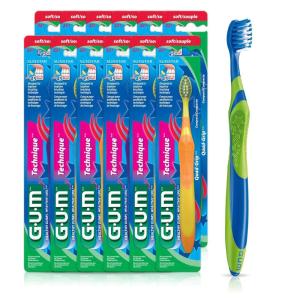 GUM Crayola Technique Kids Toothbrush, 221PC, Soft Bristles, Ages 5+,Professional Sample, 1 Count (Pack of 12)