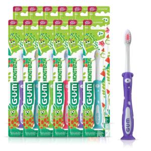 GUM Monsterz Kids Toothbrush, 901PC, Professional Sample, 1 Count (Pack of 12)