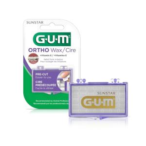 GUM Orthodontic Wax for Braces and Dental Devices – Soothing Dental Wax with Vitamin E and Aloe Vera – Clear Color – Unflavored (Pack of 6)(Unflavored)